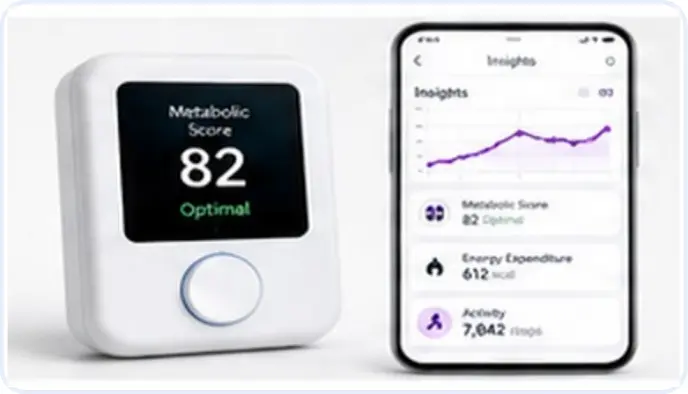 Connected medical device and companion app with metabolic score