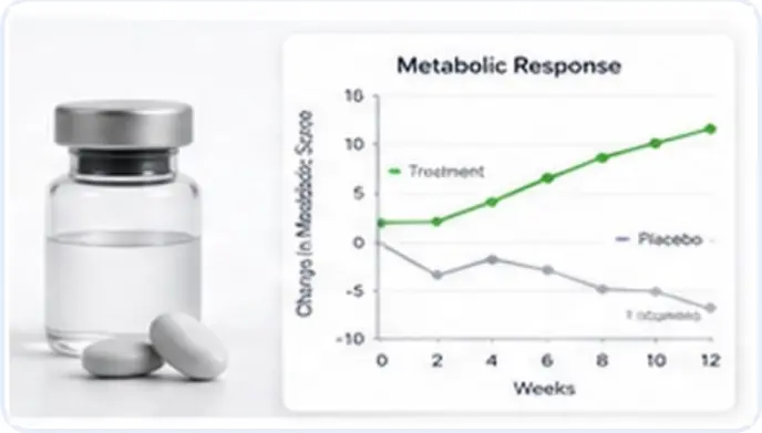 Metabolic response chart for treatment versus placebo