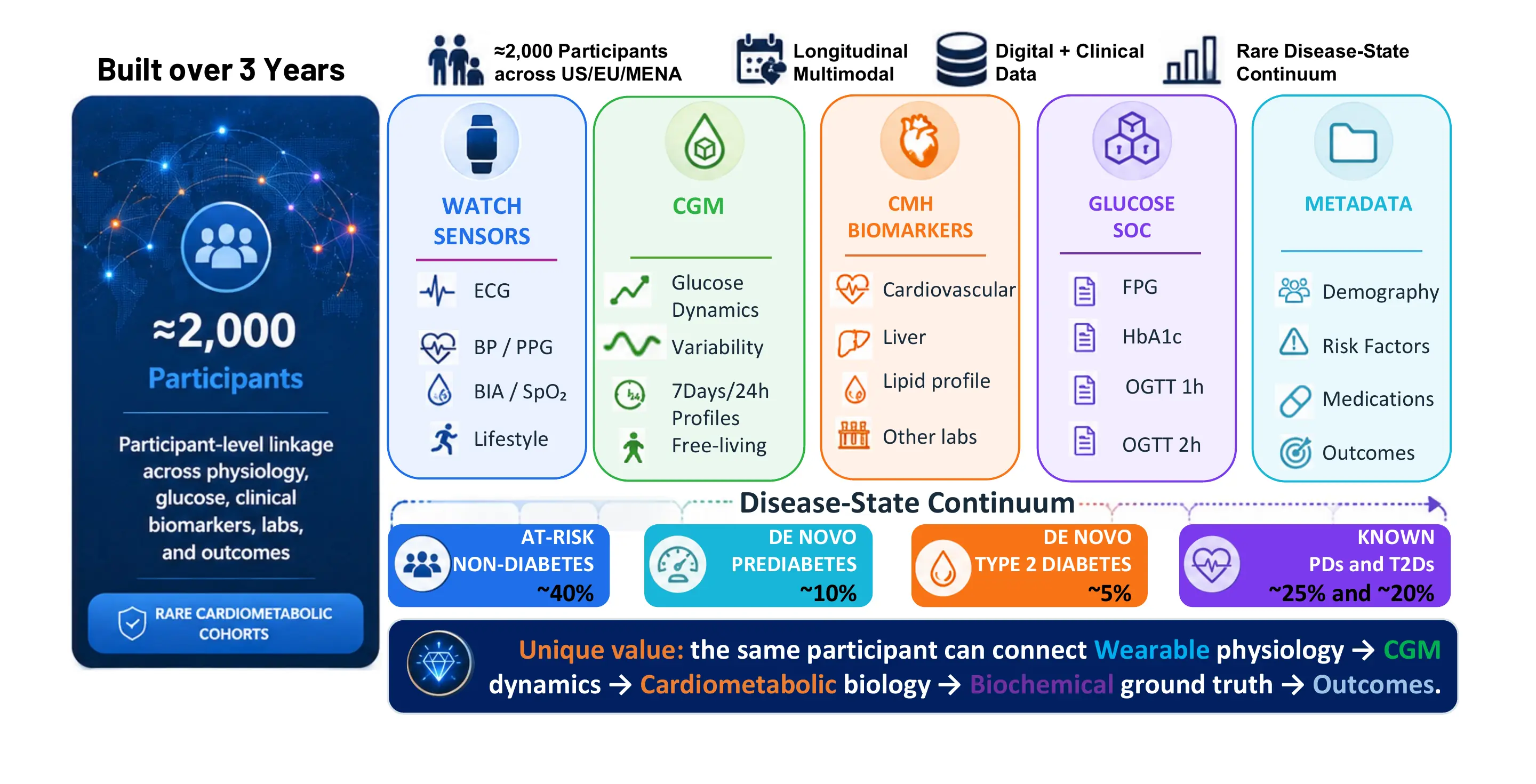 NeuTigers cardiometabolic knowledge base linking wearable physiology, continuous glucose monitoring, clinical biomarkers and outcomes